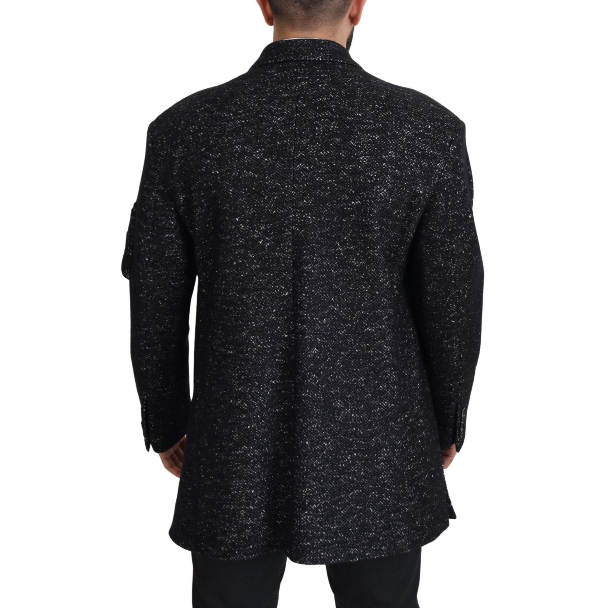 Dolce &amp; Gabbana Sleek Patterned Wool Double Breasted Jacket