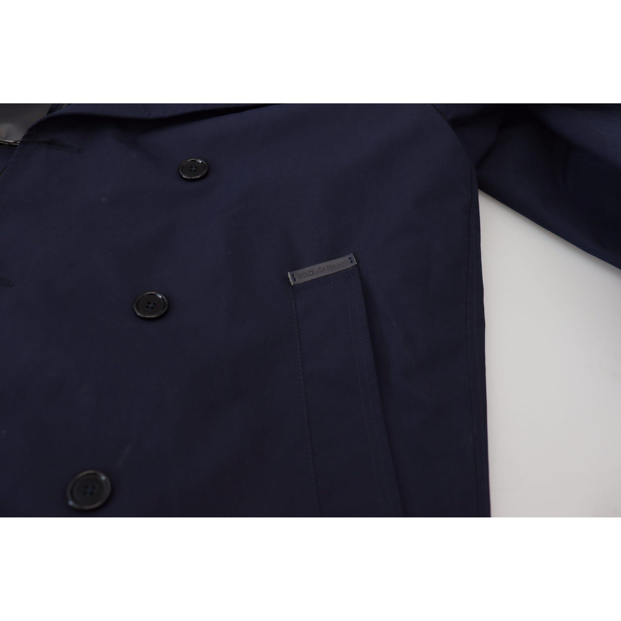 Dolce &amp; Gabbana Elegant Double-Breasted Blue Parka Jacket