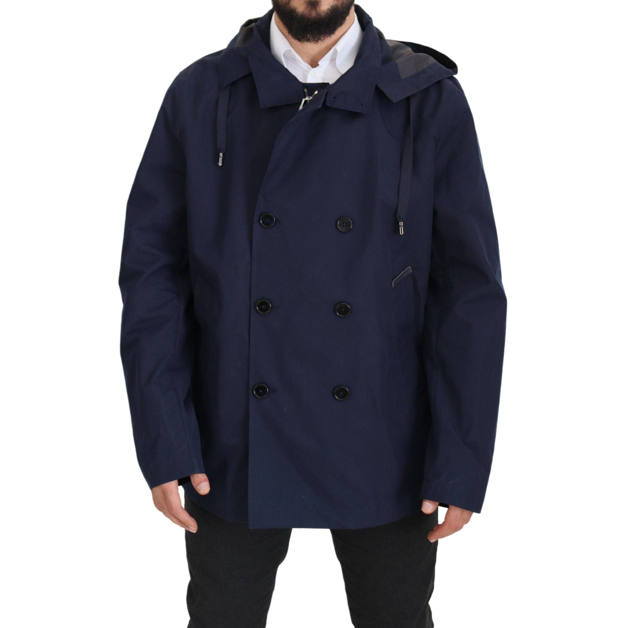 Dolce &amp; Gabbana Elegant Double-Breasted Blue Parka Jacket