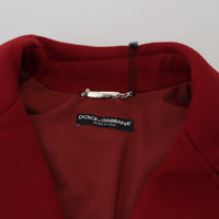 Dolce & Gabbana Elegant Red Double Breasted Wool Jacket