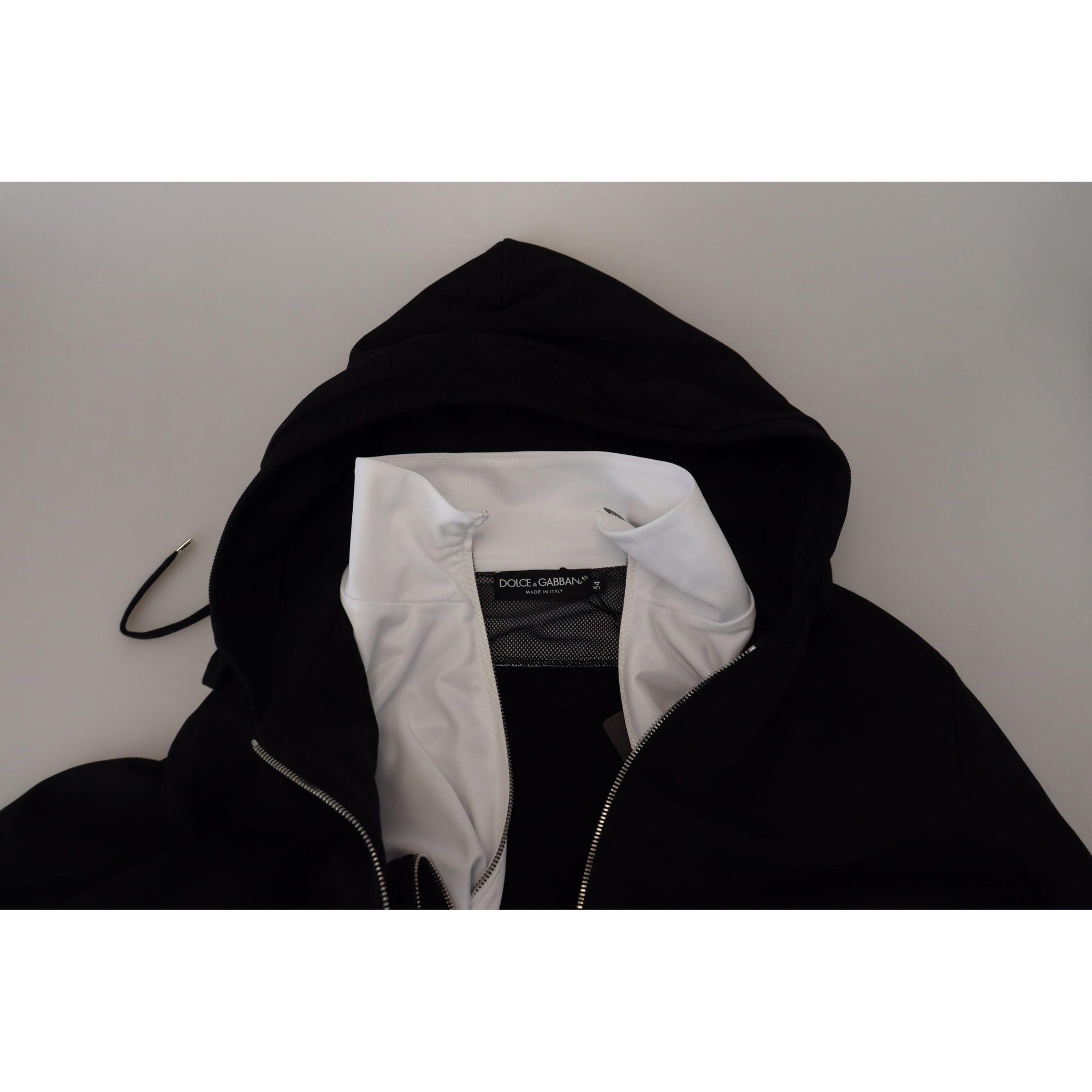 Dolce &amp; Gabbana Elegant Black Bomber Jacket with Hood