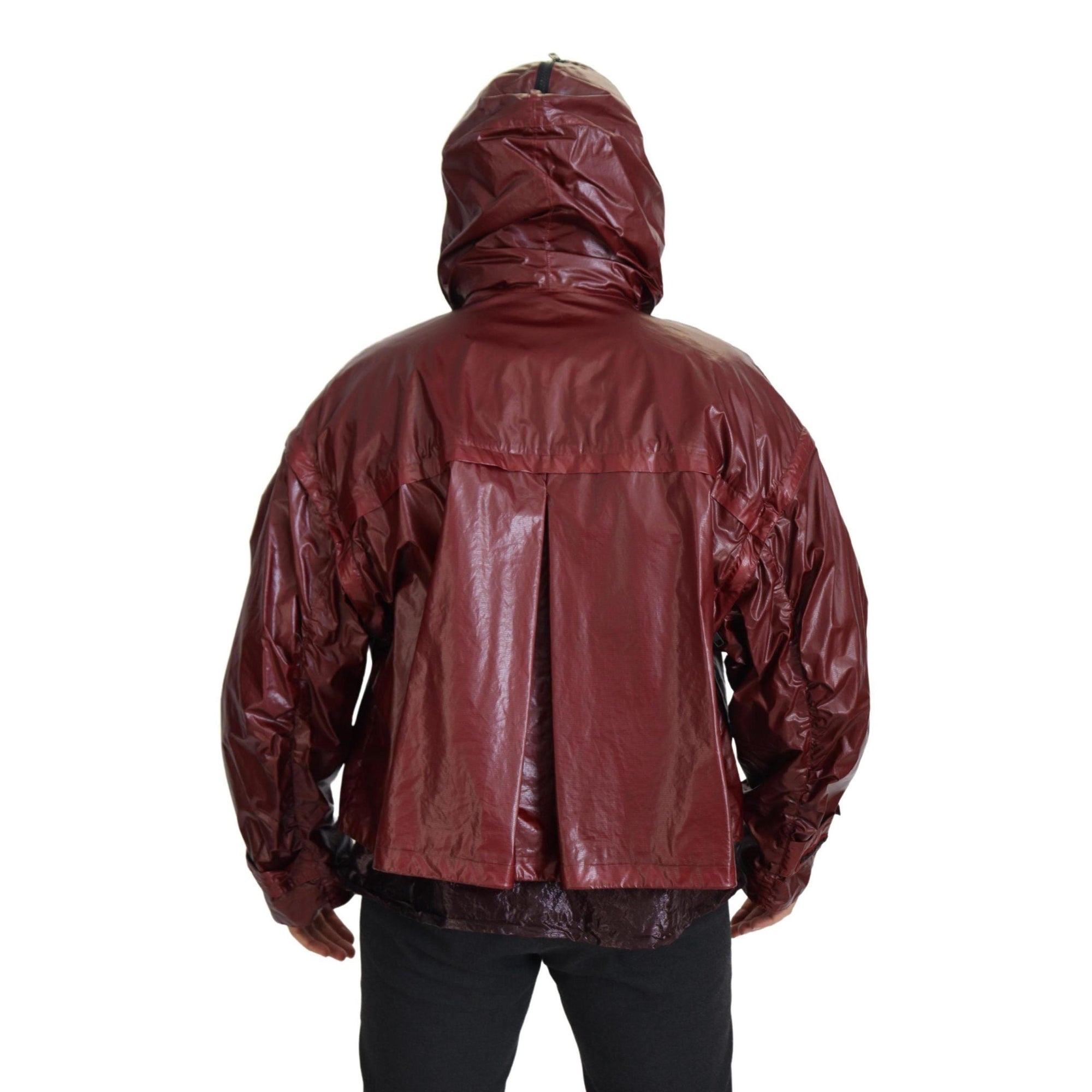 Dolce &amp; Gabbana Elegant Bordeaux Full Zip Hooded Jacket