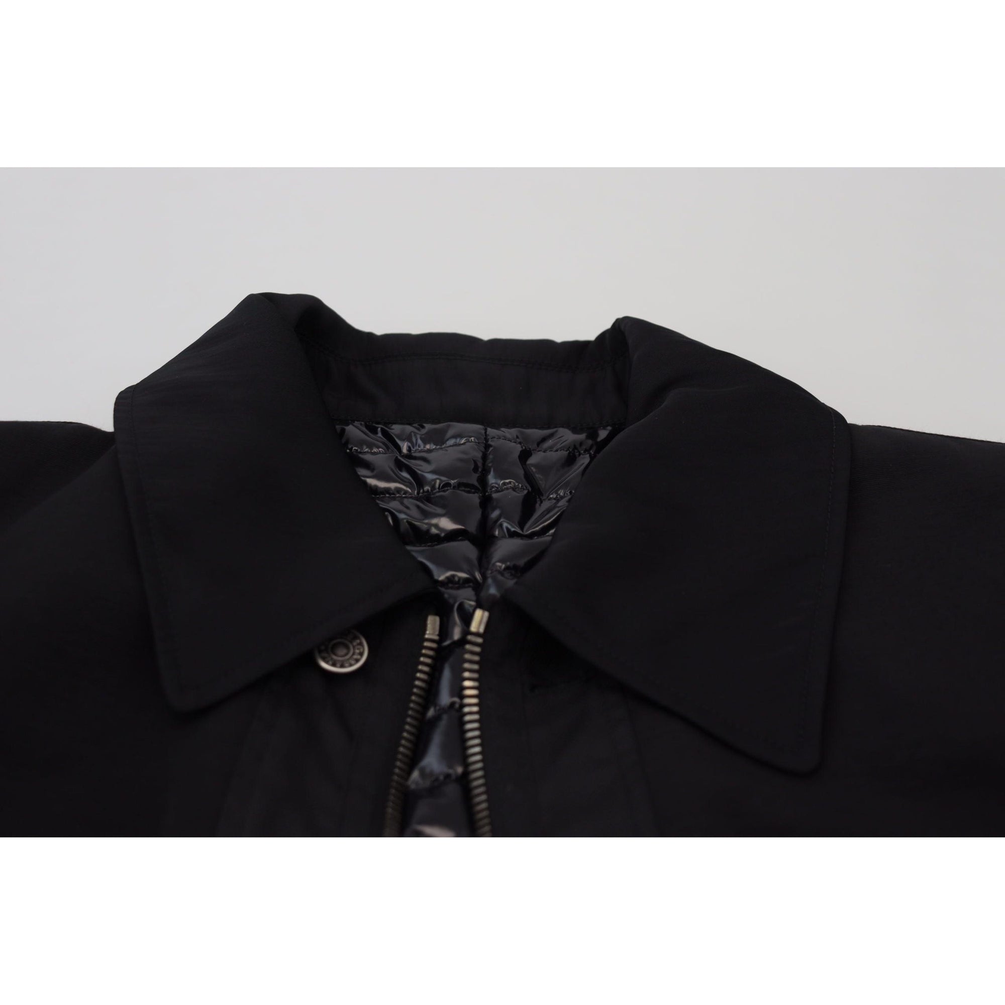 Dolce &amp; Gabbana Elegant Full Zip Black Wool Blend Jacket