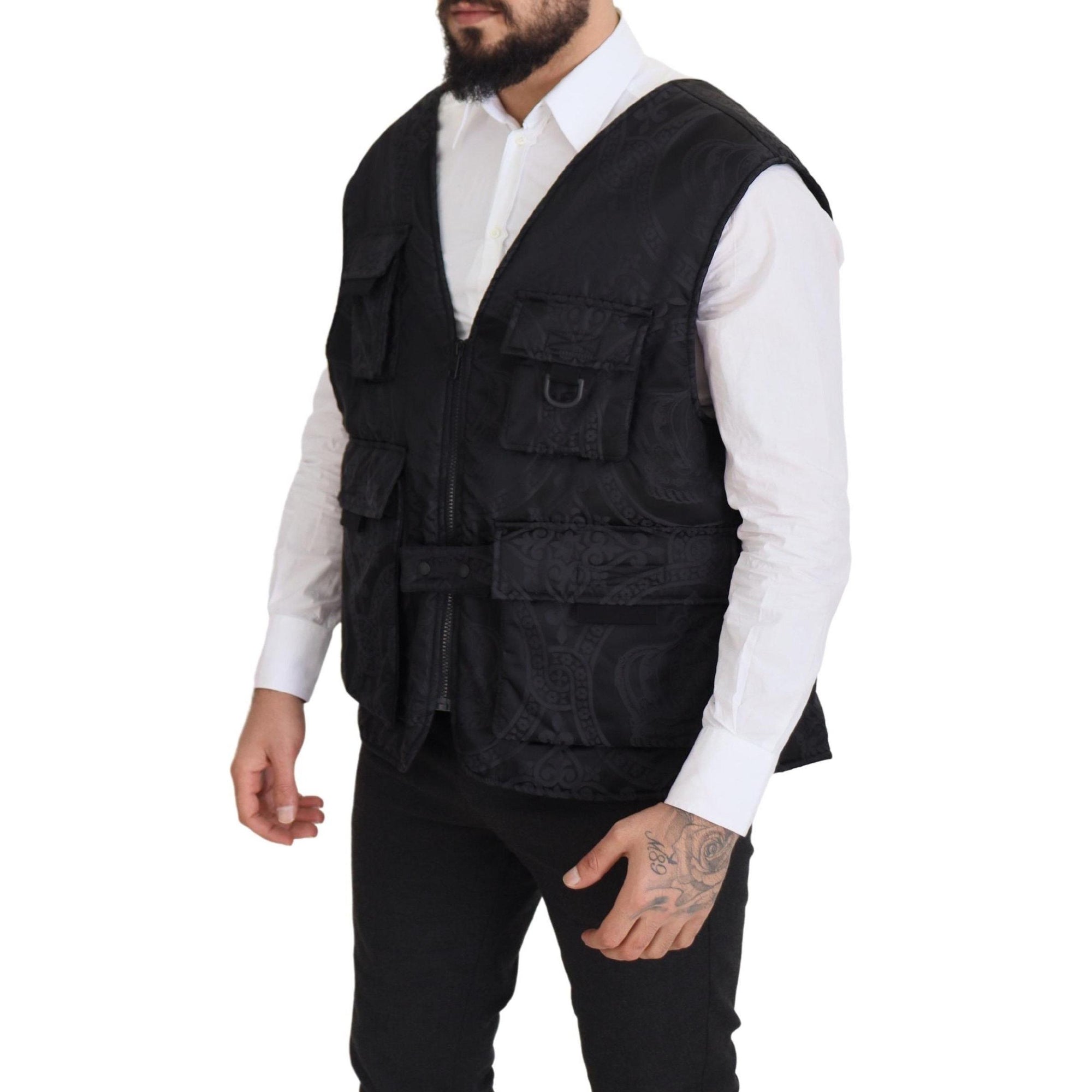 Dolce &amp; Gabbana Elegant Sleeveless Vest Jacket in Black