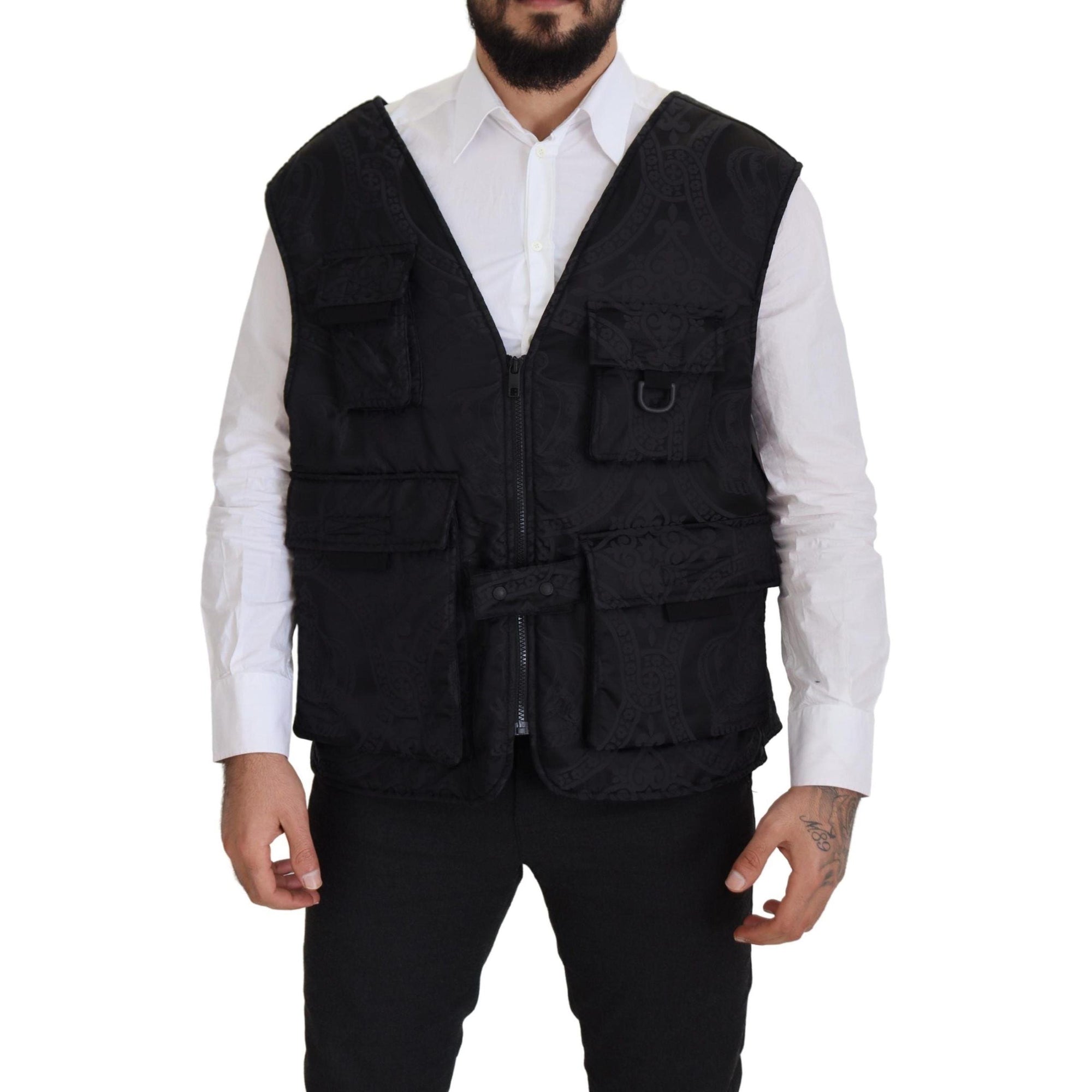 Dolce &amp; Gabbana Elegant Sleeveless Vest Jacket in Black