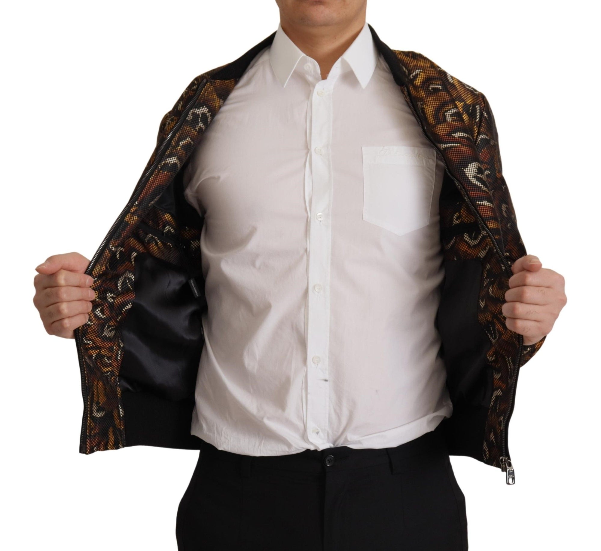 Dolce &amp; Gabbana Elegant Brown Blouson Jacket