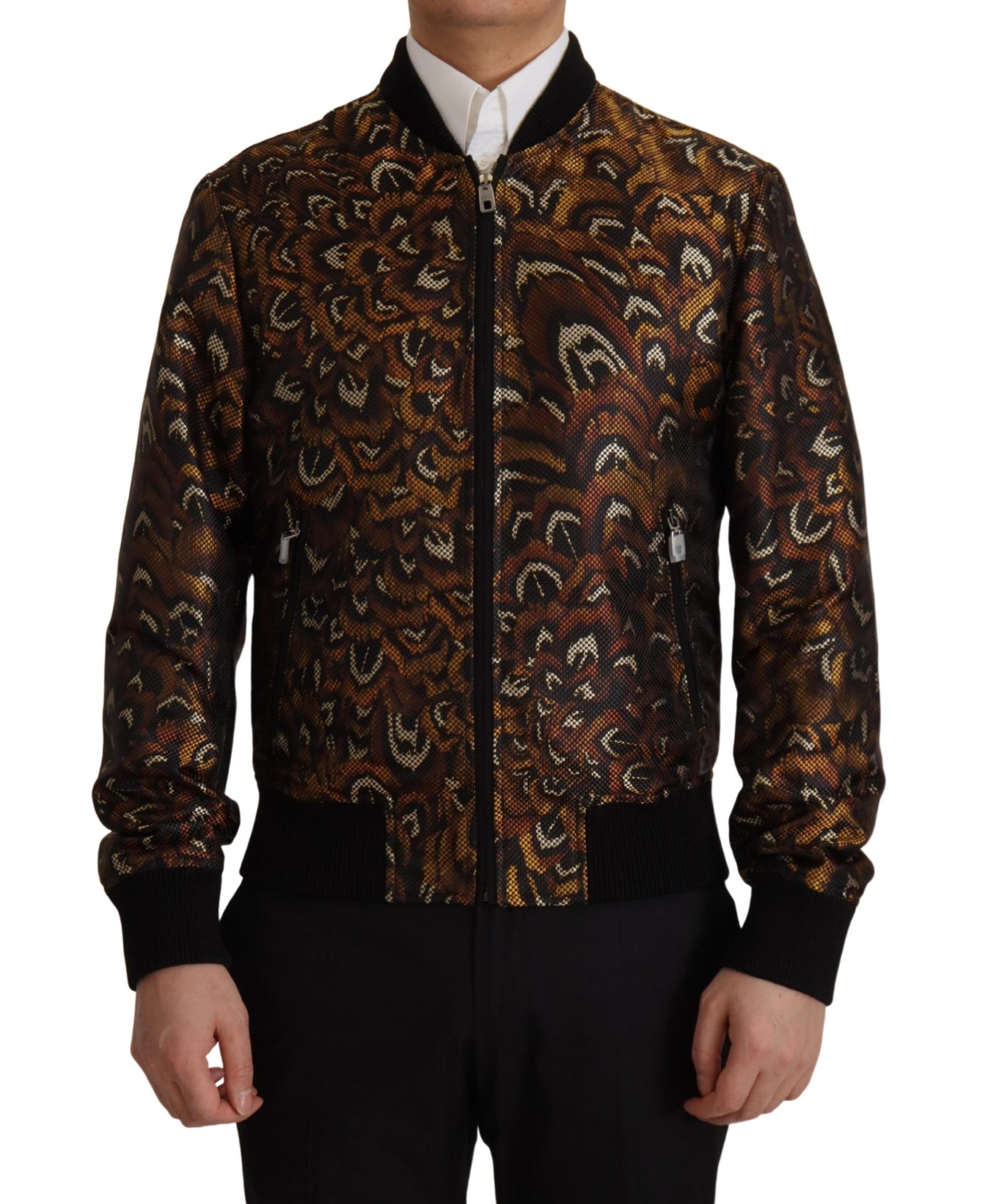 Dolce &amp; Gabbana Elegant Brown Blouson Jacket
