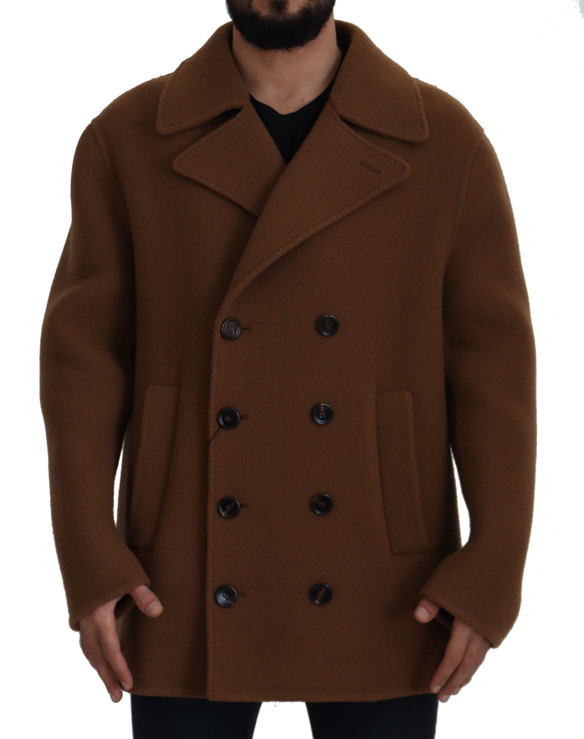 Dolce &amp; Gabbana Elegant Double Breasted Brown Jacket