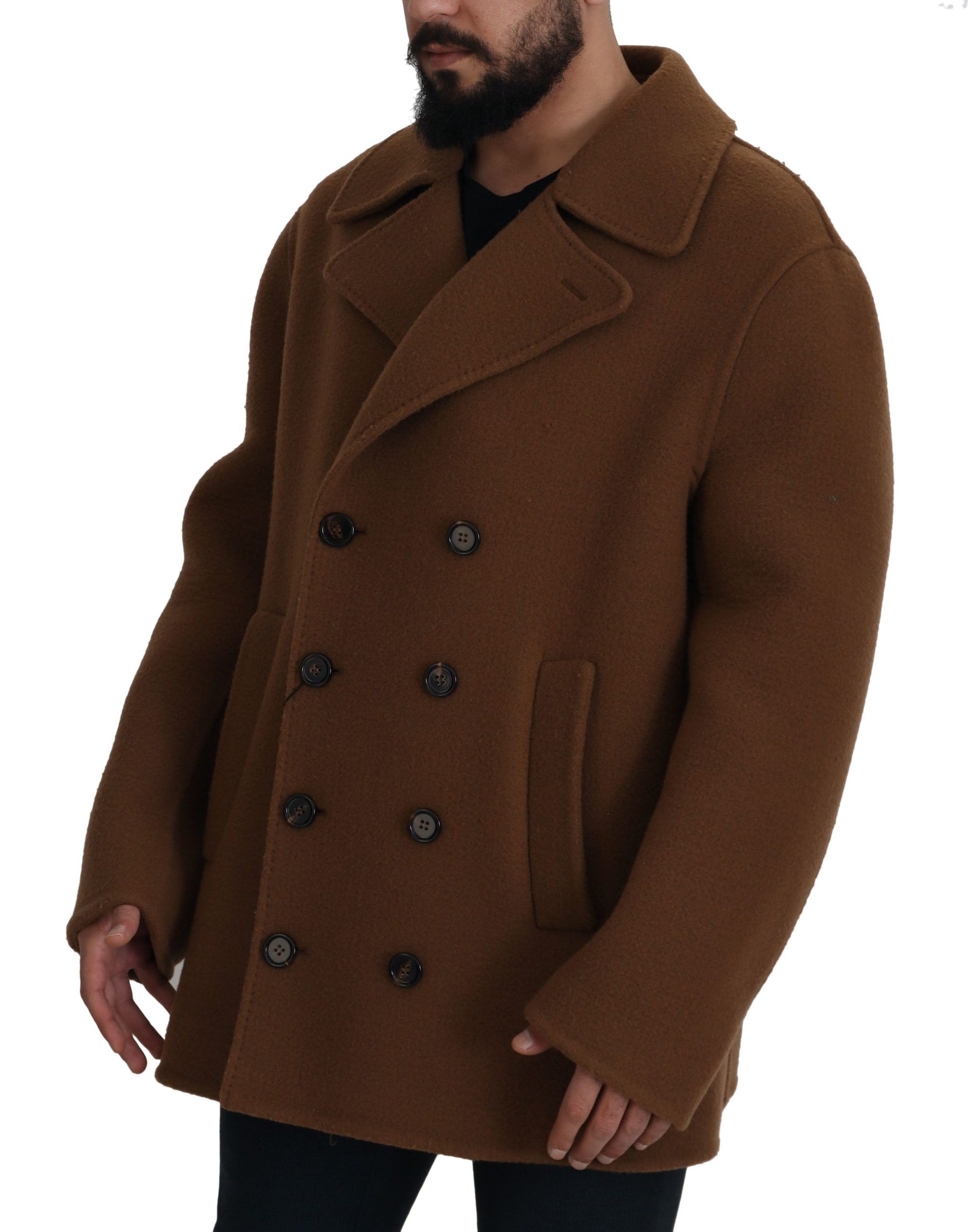 Dolce &amp; Gabbana Elegant Double Breasted Brown Jacket
