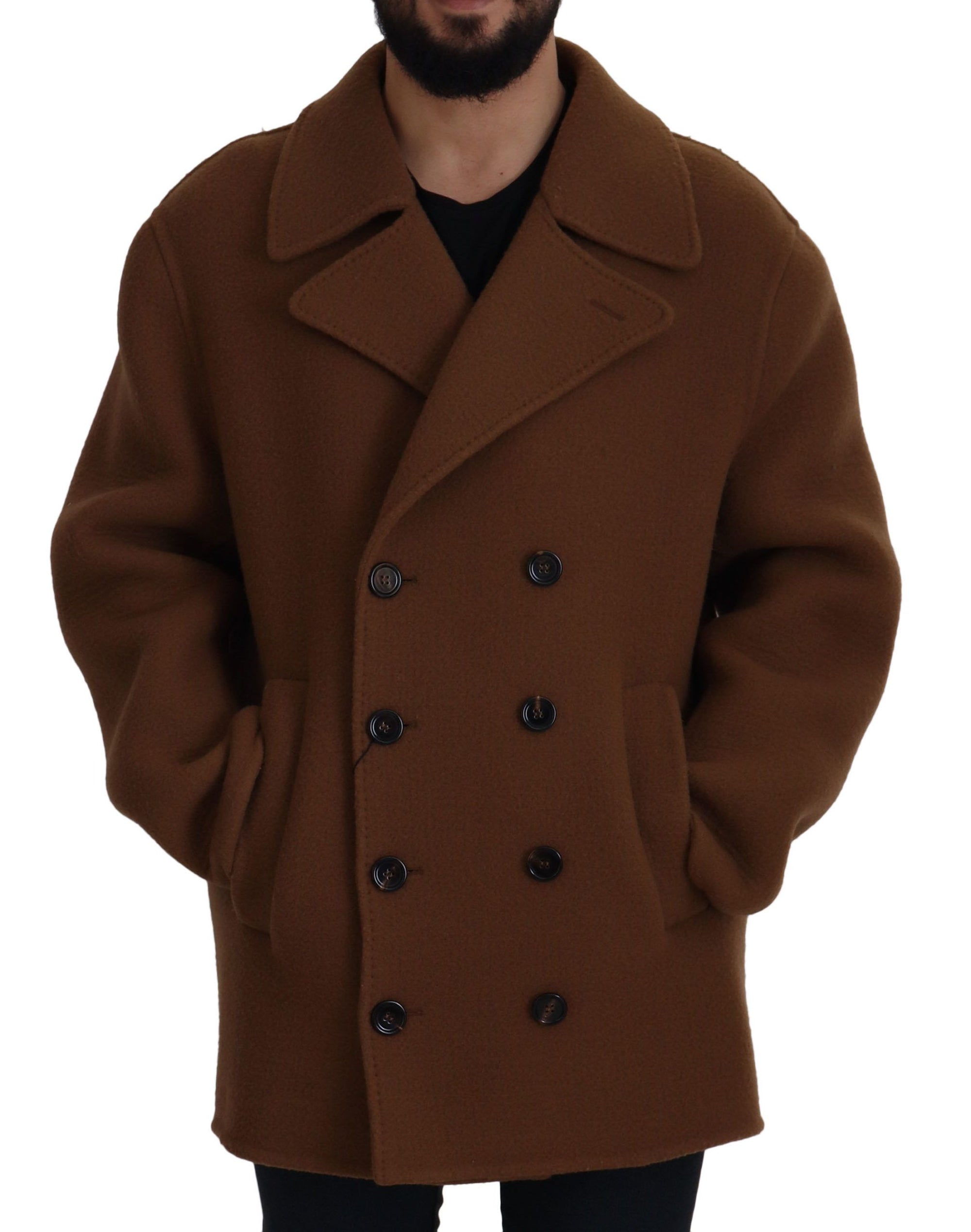 Dolce &amp; Gabbana Elegant Double Breasted Brown Jacket