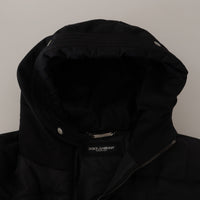 Dolce & Gabbana Elegant Black Hooded Parka Winter Jacket