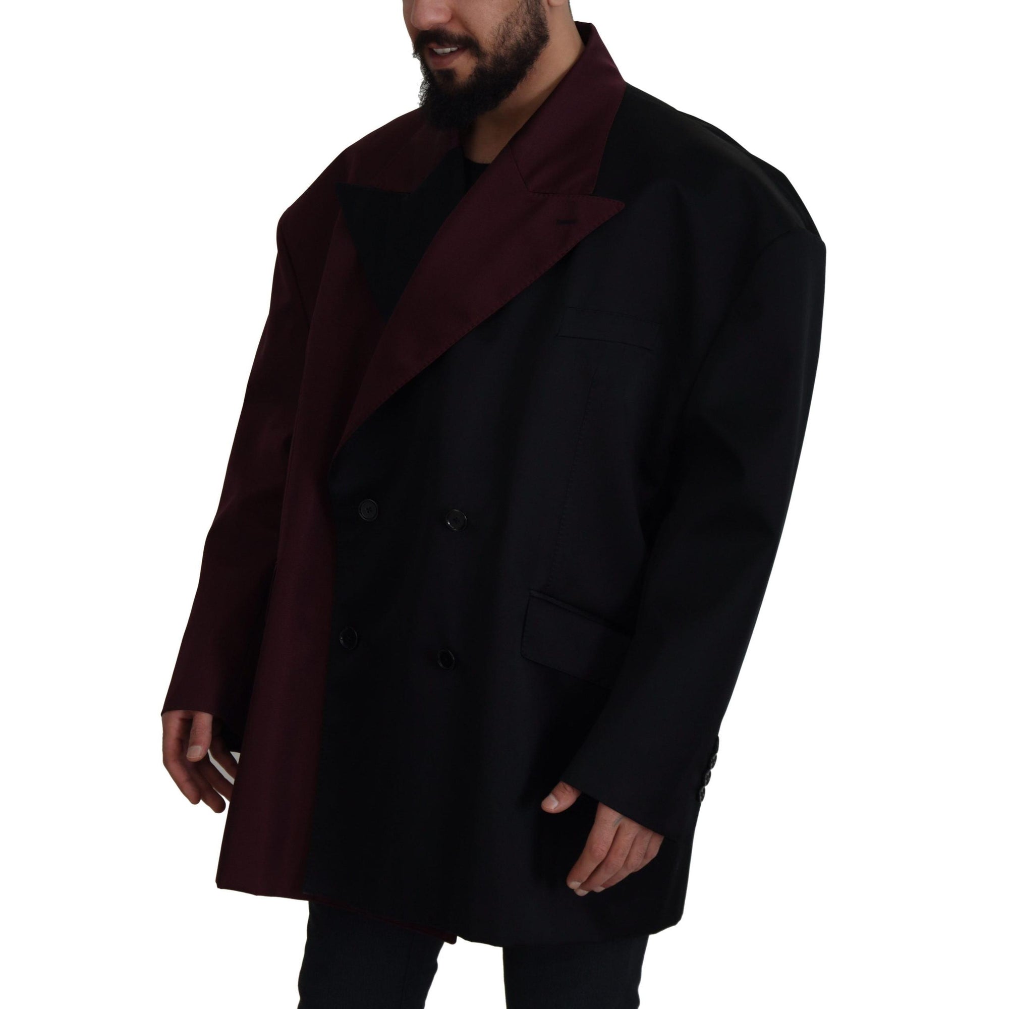 Dolce &amp; Gabbana Elegant Bordeaux Double-Breasted Jacket