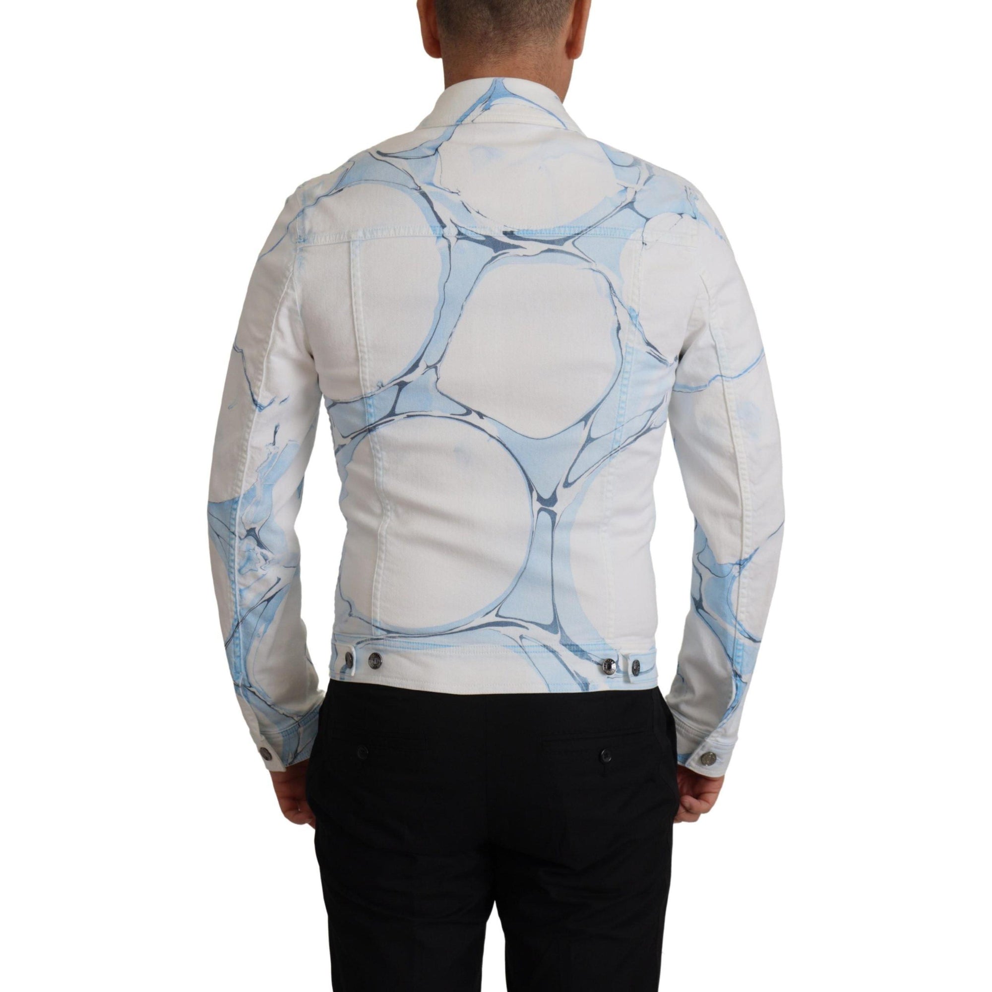 Dolce &amp; Gabbana Multicolor Logo Embroidered Denim Jacket