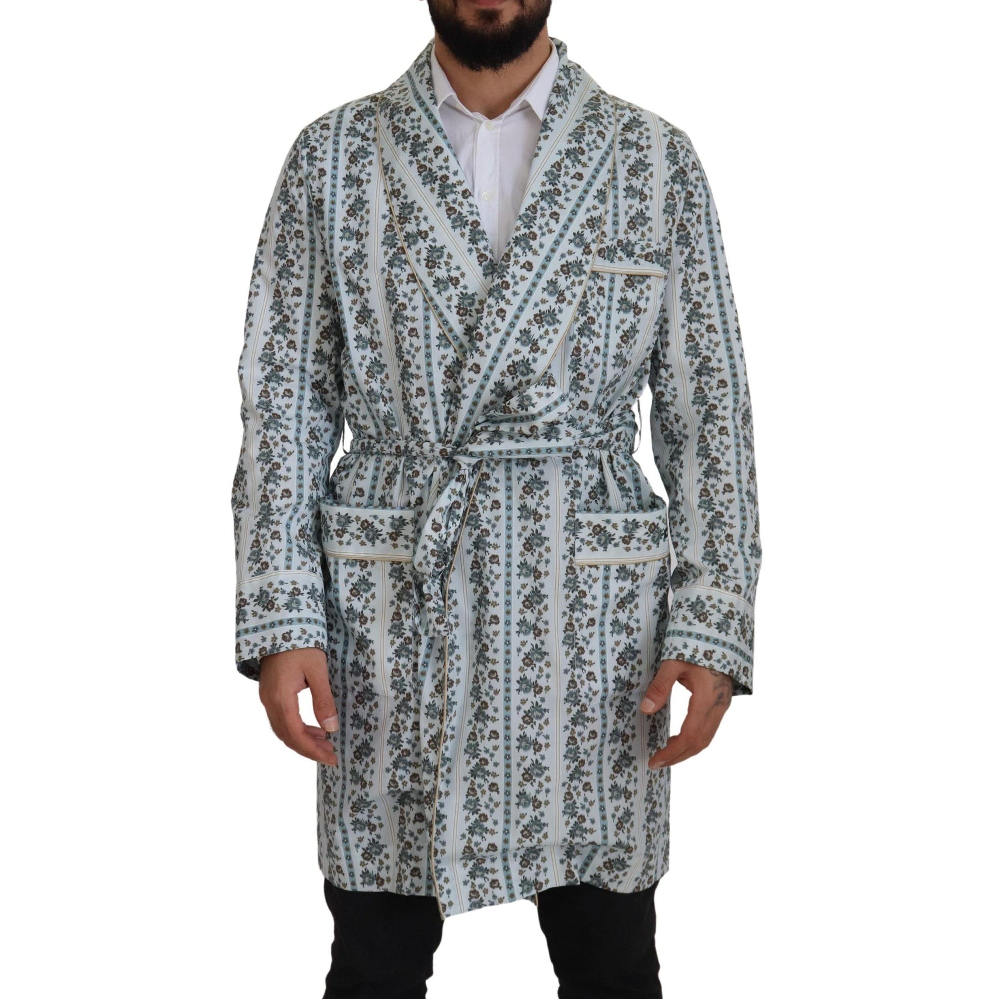 Dolce &amp; Gabbana Elegant Floral Cotton Jacket Robe