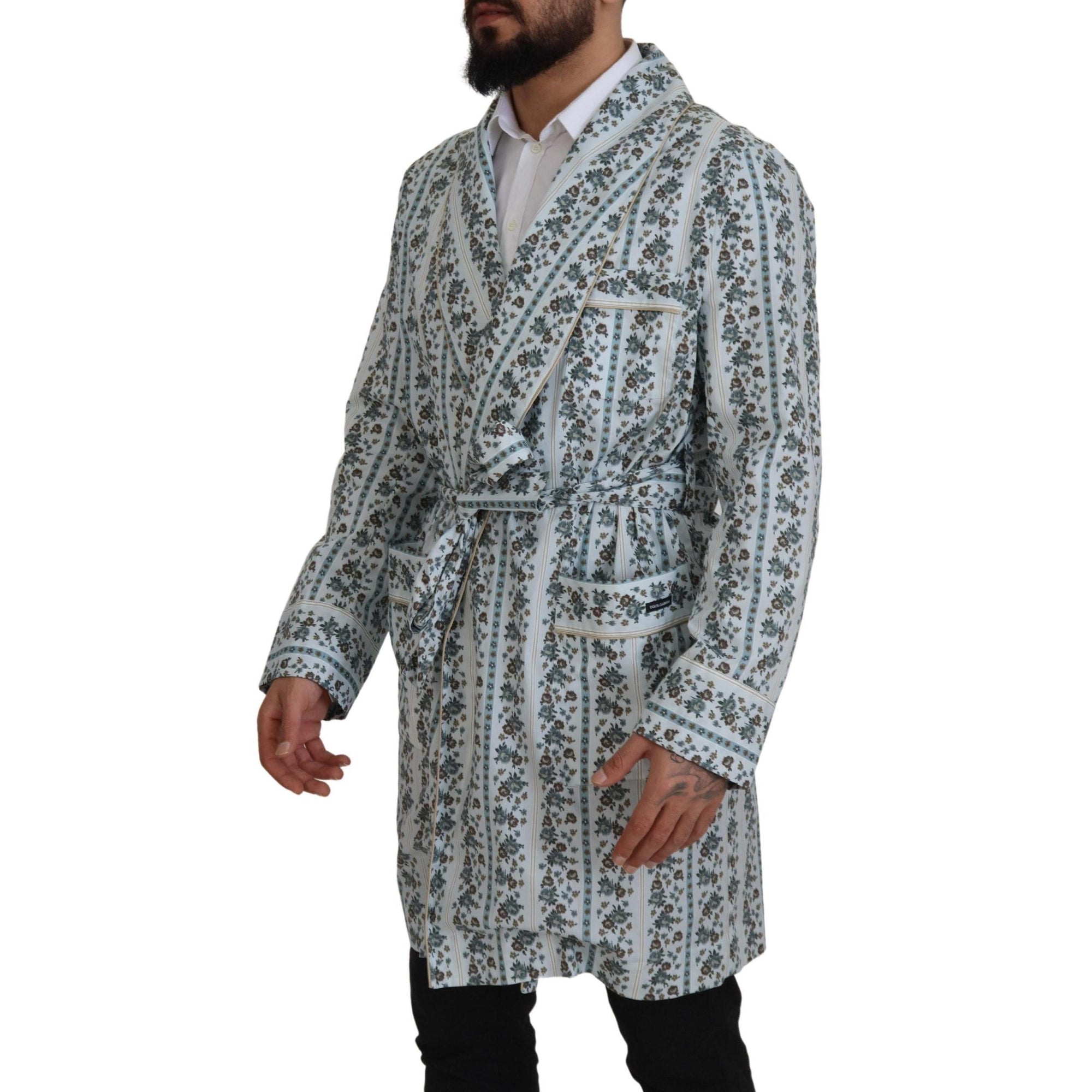 Dolce &amp; Gabbana Elegant Floral Cotton Jacket Robe