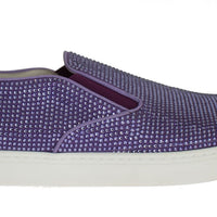 Dolce & Gabbana Elegant Purple Strass Fashion Sneakers