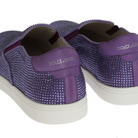 Dolce & Gabbana Elegant Purple Strass Fashion Sneakers