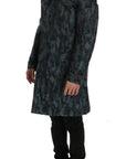 Dolce & Gabbana Blue Camouflage Trench Coat Elegance