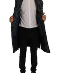 Dolce & Gabbana Blue Camouflage Trench Coat Elegance