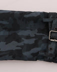 Dolce & Gabbana Blue Camouflage Trench Coat Elegance