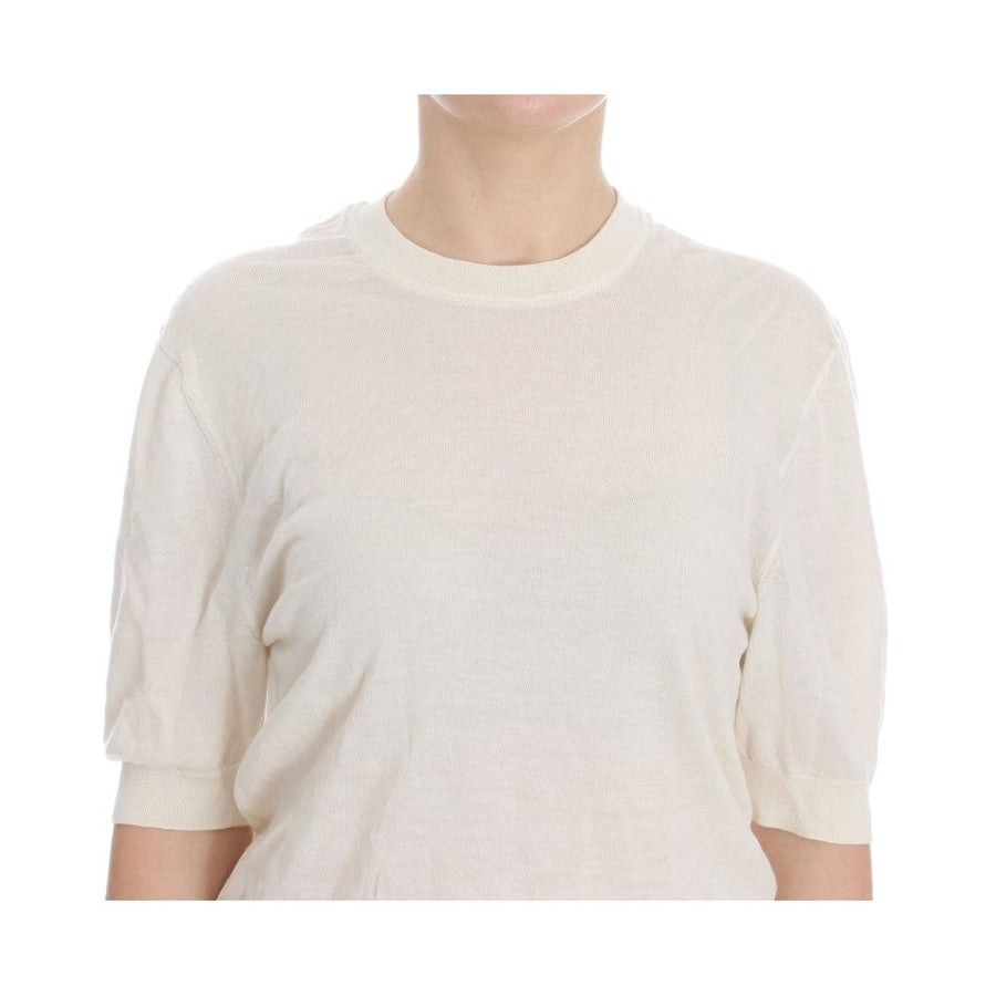 Dolce & Gabbana Elegant White Cashmere Sweater