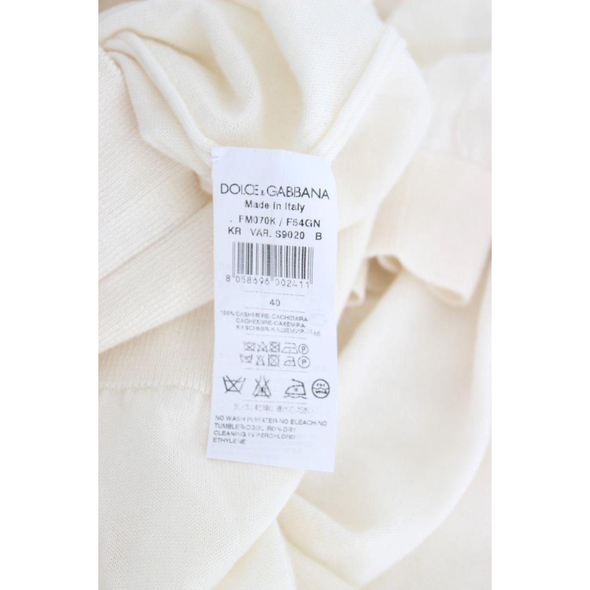 Dolce &amp; Gabbana Elegant White Cashmere Sweater