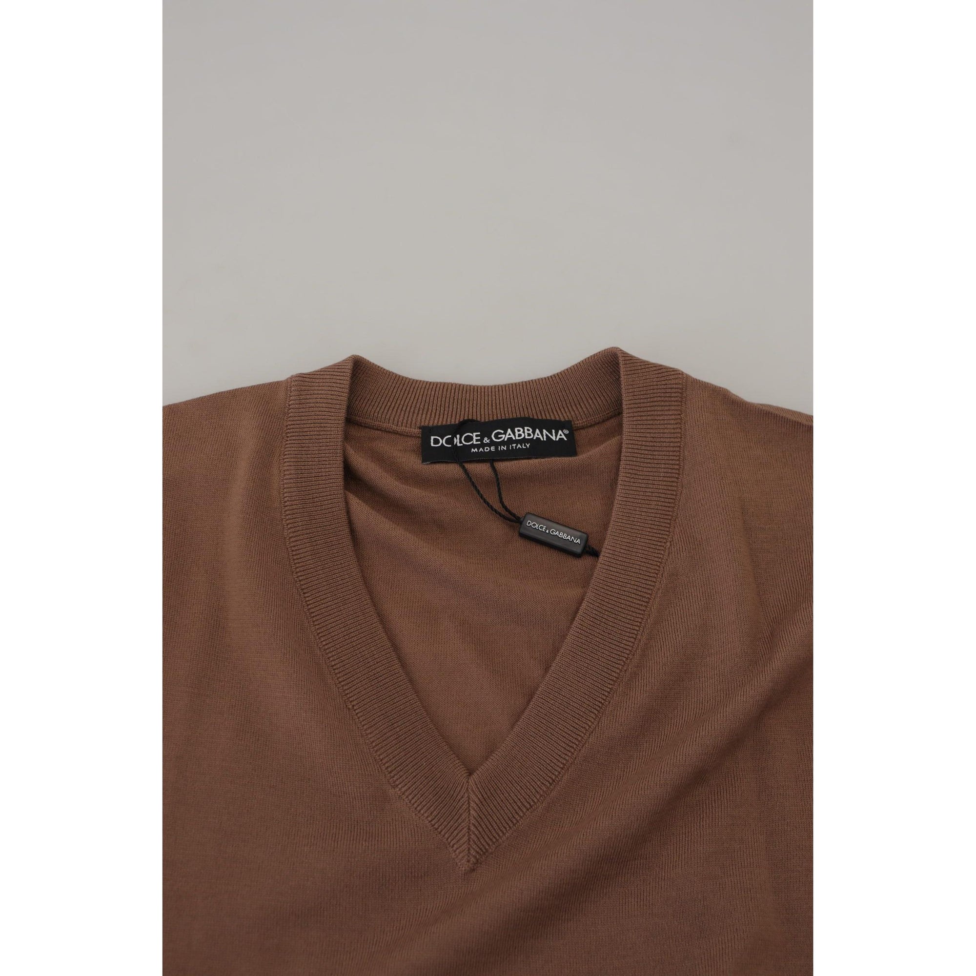 Dolce &amp; Gabbana Elegant Virgin Wool V-Neck Pullover Sweater