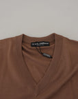 Dolce & Gabbana Elegant Virgin Wool V-Neck Pullover Sweater