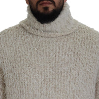 Dolce & Gabbana Elegant Cream Turtleneck Wool Blend Sweater