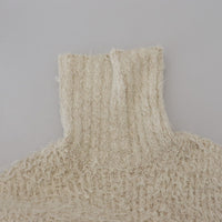 Dolce & Gabbana Elegant Cream Turtleneck Wool Blend Sweater