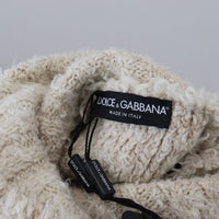 Dolce & Gabbana Elegant Cream Turtleneck Wool Blend Sweater