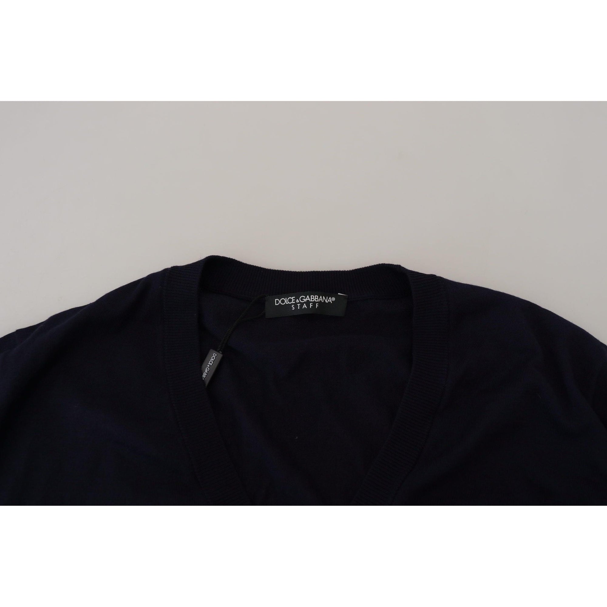 Dolce &amp; Gabbana Elegant Virgin Wool Cardigan Sweater in Blue