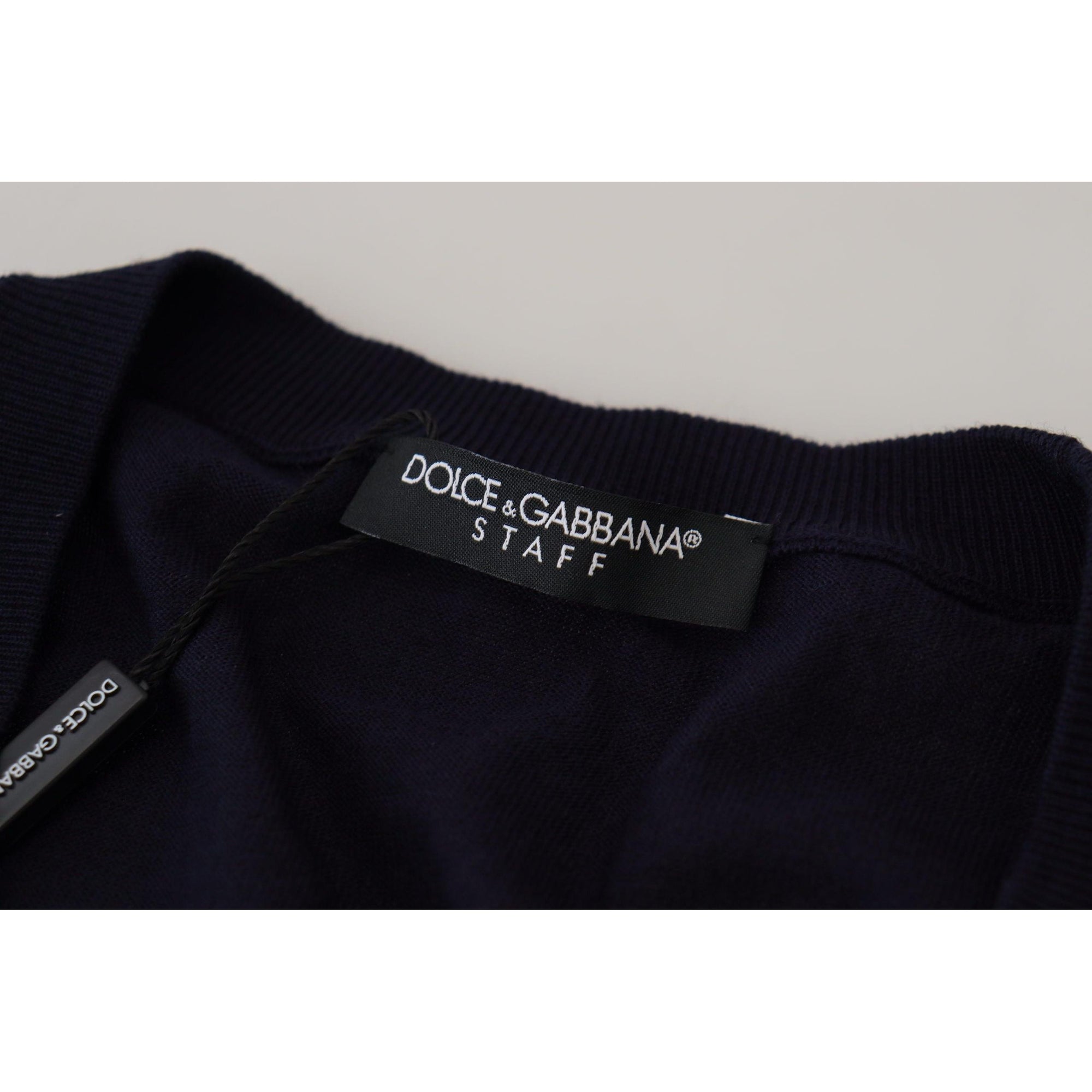 Dolce &amp; Gabbana Elegant Virgin Wool Cardigan Sweater in Blue