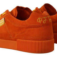 Dolce & Gabbana Orange Suede Italian Sneakers