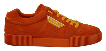 Dolce & Gabbana Orange Suede Italian Sneakers