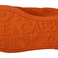 Dolce & Gabbana Orange Suede Italian Sneakers