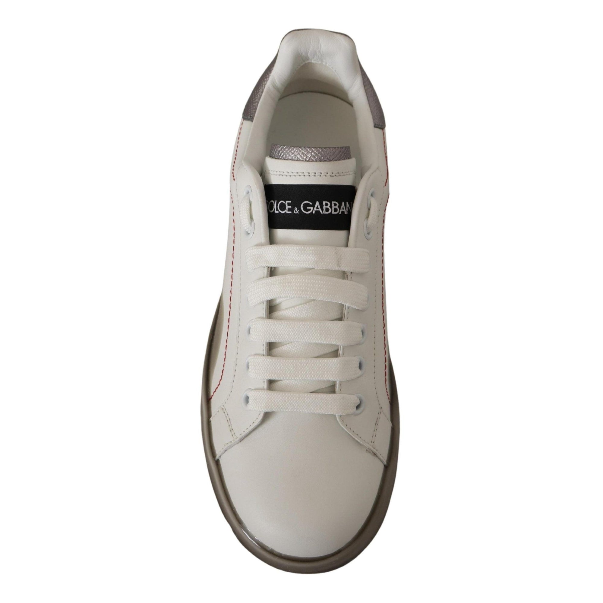 Dolce &amp; Gabbana Elegant White Leather Sneakers