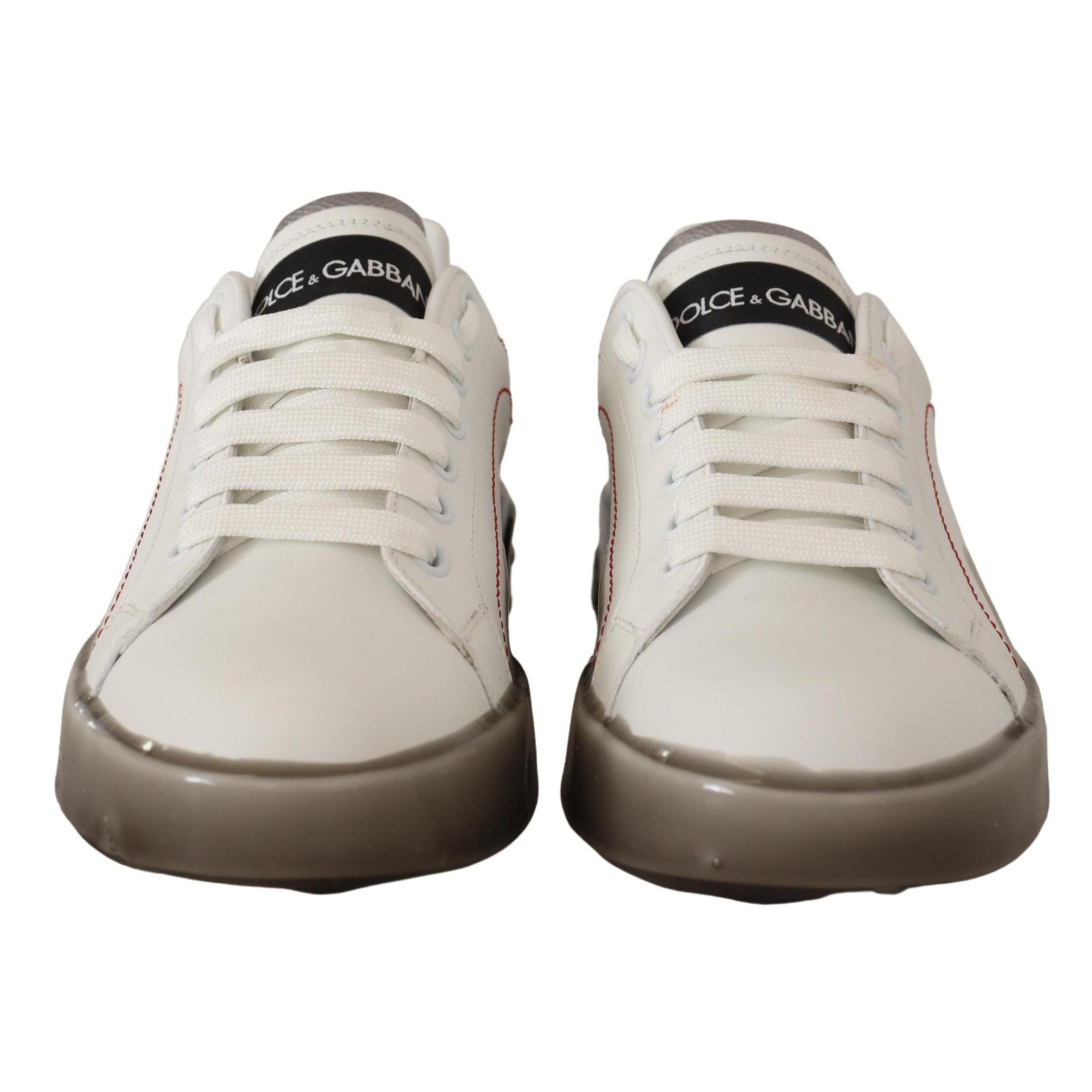 Dolce &amp; Gabbana Elegant White Leather Sneakers