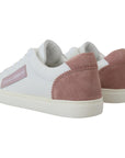Dolce & Gabbana Chic White Pink Leather Low-Top Sneakers