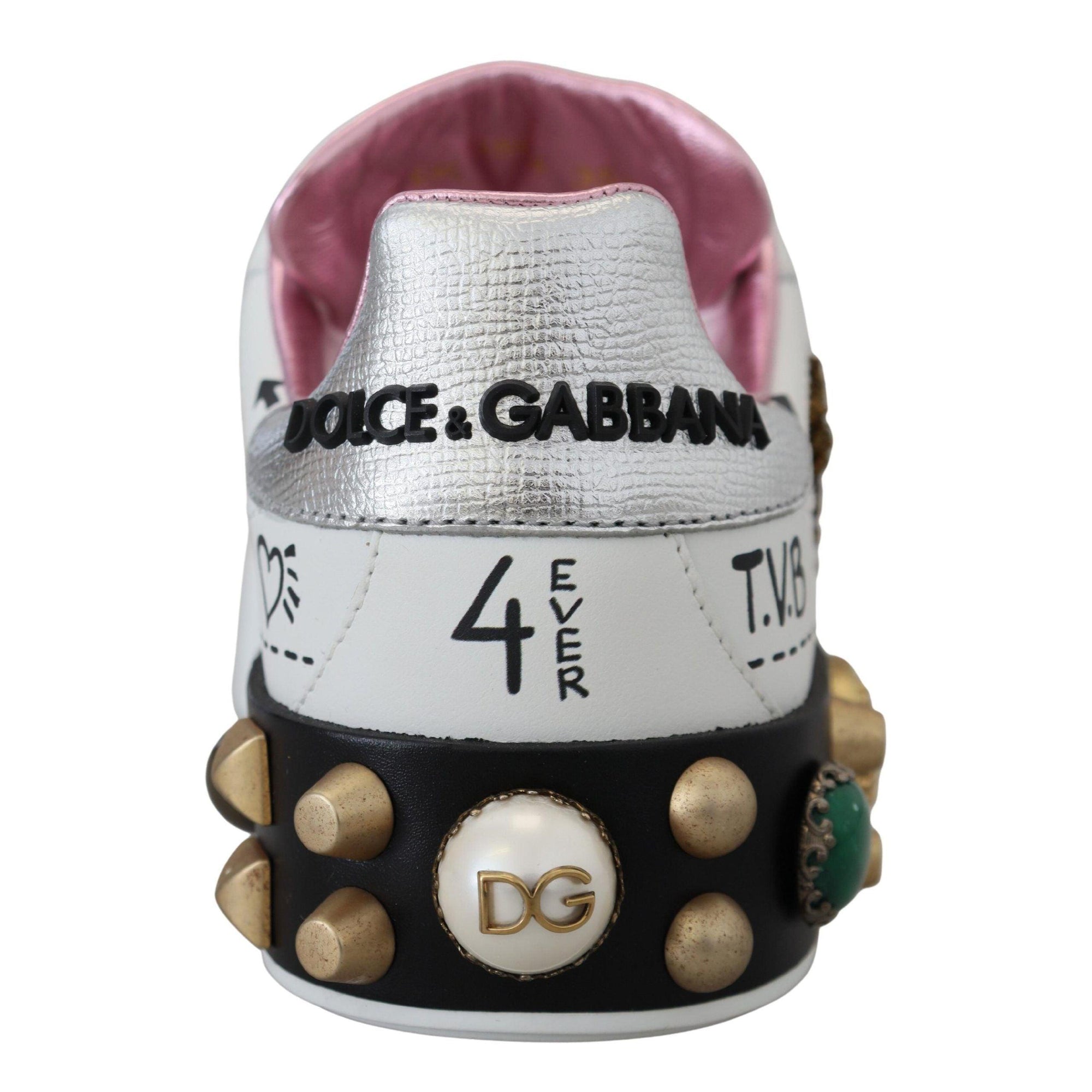 Dolce &amp; Gabbana Queen Crown Chic Leather Sneakers