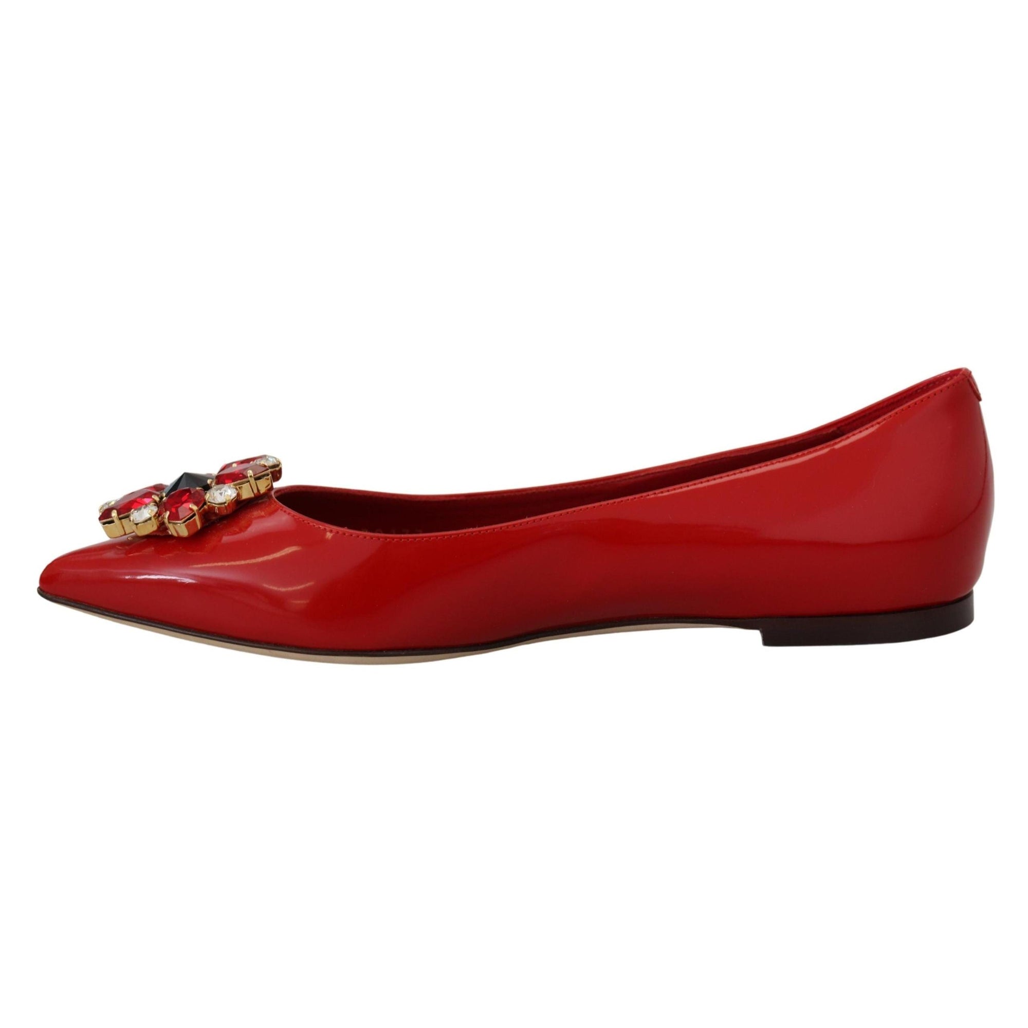 Dolce &amp; Gabbana Red Suede Crystal Loafers - Exquisite Elegance