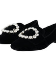 Dolce & Gabbana Chic Velvet Crystal-Embellished Loafers