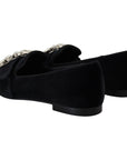 Dolce & Gabbana Chic Velvet Crystal-Embellished Loafers