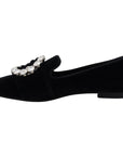 Dolce & Gabbana Chic Velvet Crystal-Embellished Loafers