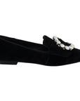 Dolce & Gabbana Chic Velvet Crystal-Embellished Loafers