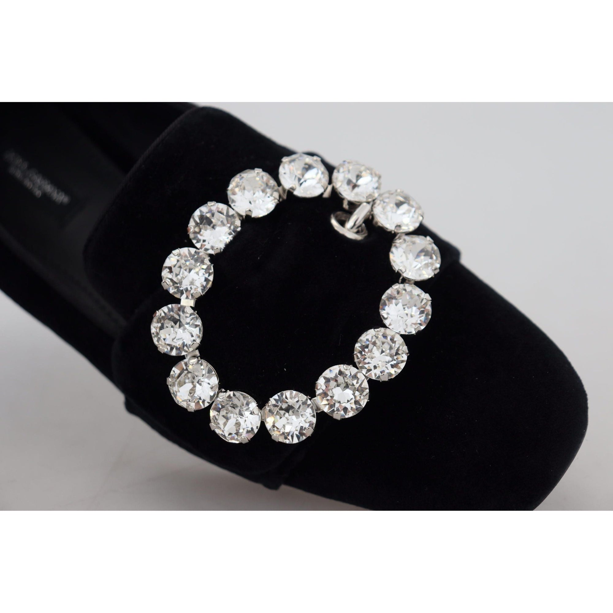 Dolce &amp; Gabbana Chic Velvet Crystal-Embellished Loafers
