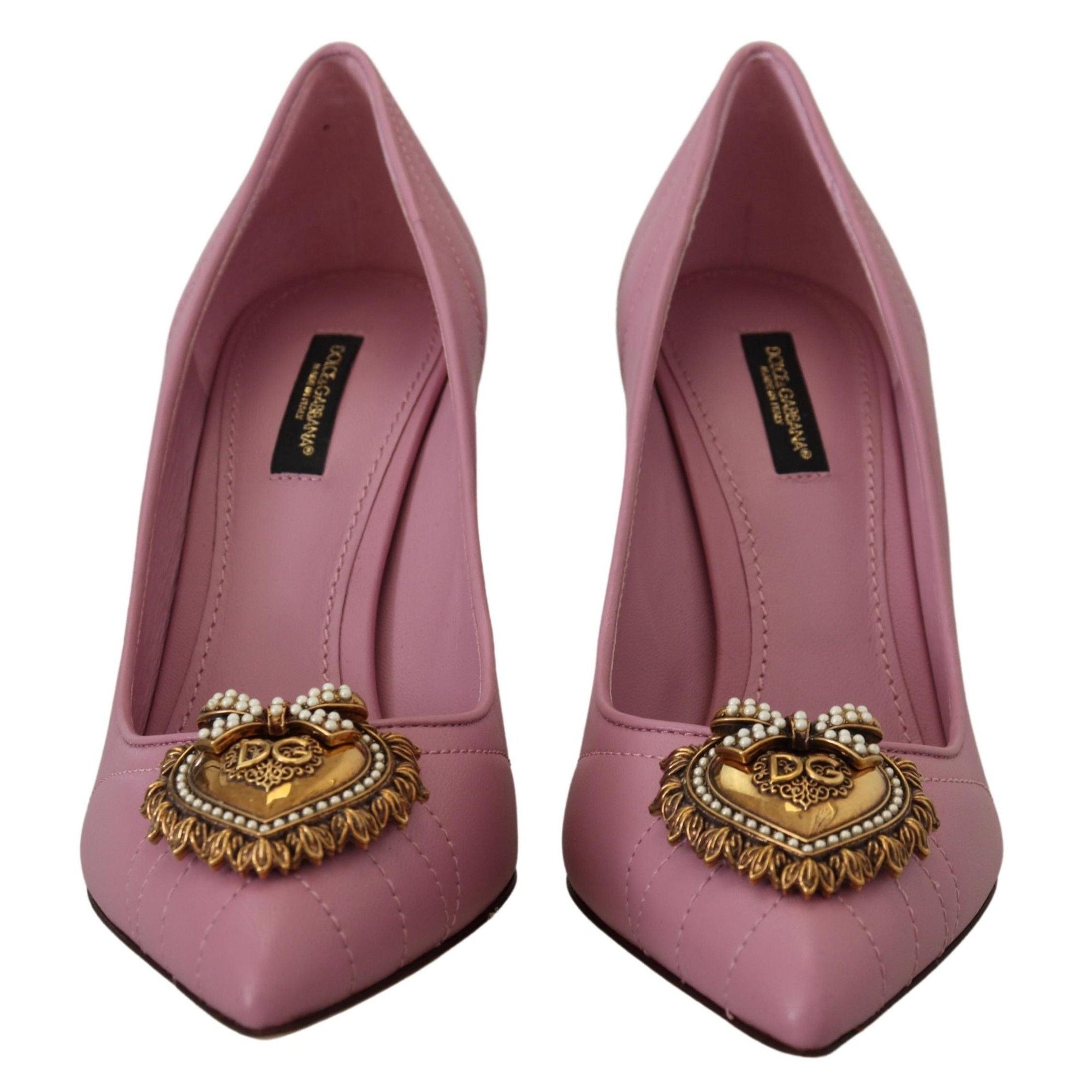 Dolce &amp; Gabbana Devotion Leather Heels in Pink
