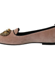 Dolce & Gabbana Elegant Pink Velvet Devotion Loafers