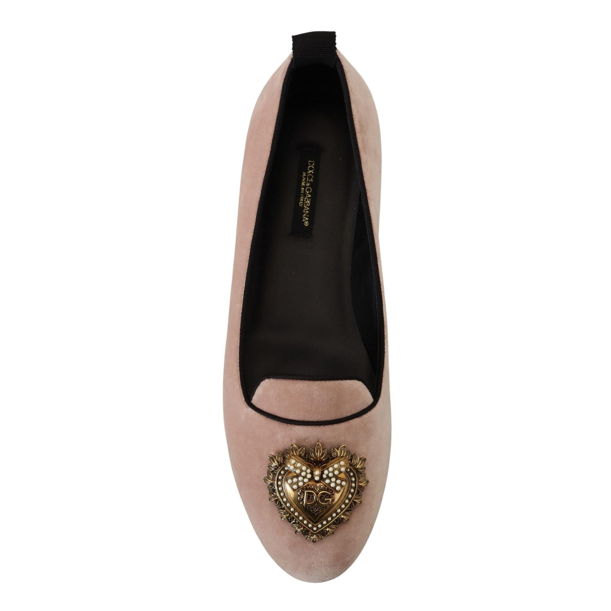 Dolce &amp; Gabbana Elegant Pink Velvet Devotion Loafers