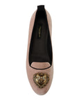 Dolce & Gabbana Elegant Pink Velvet Devotion Loafers